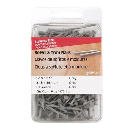 Hillman 42078 6 oz Soffit & Trim Nails Gray - 1.25 in. - pack of 5 5365622
